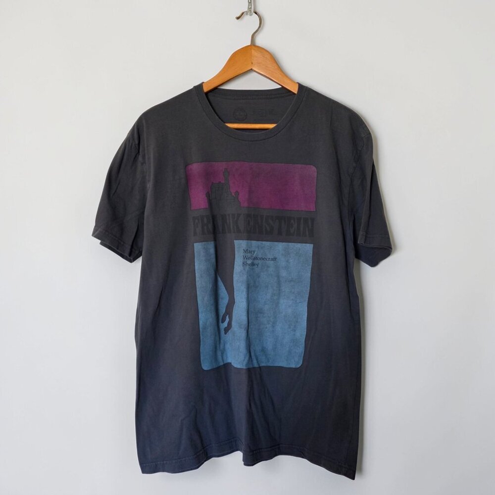 Frankenstein Mary Shelley Graphic Tee Gray Large - Picture 3 of 13